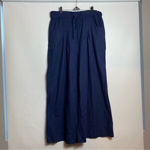 Anthropologie’s Maeve Deep Blue Wide Leg  Pant - Elastic Waist w/Drawstring -Lrg